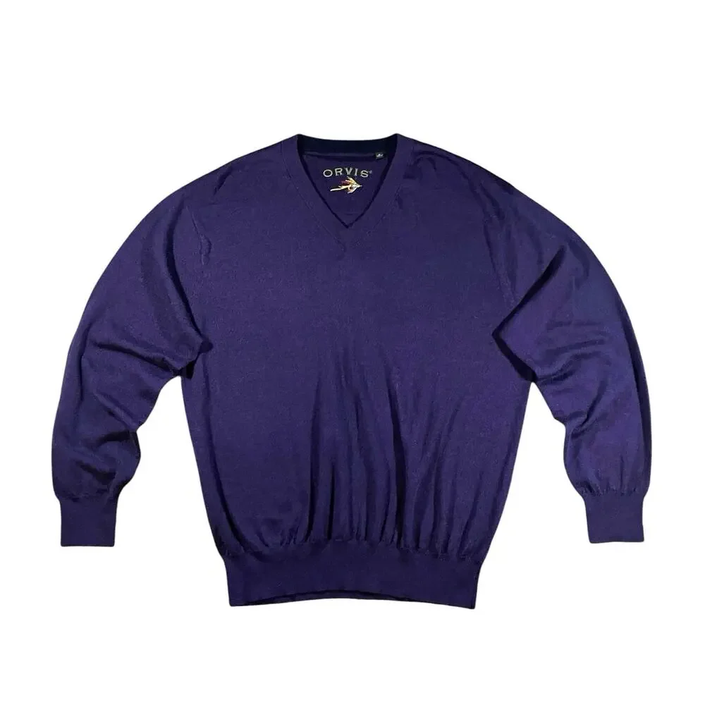 Orvis Merino Wool V-Neck Everyday Sweater - XL